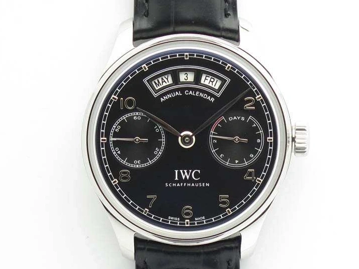 MIROTIME 0408 Portuguese Real PR Real Annual Calendar IW5035 YLF 1:1 Best Edition Black Dial On Leather Strap A Soft 7240